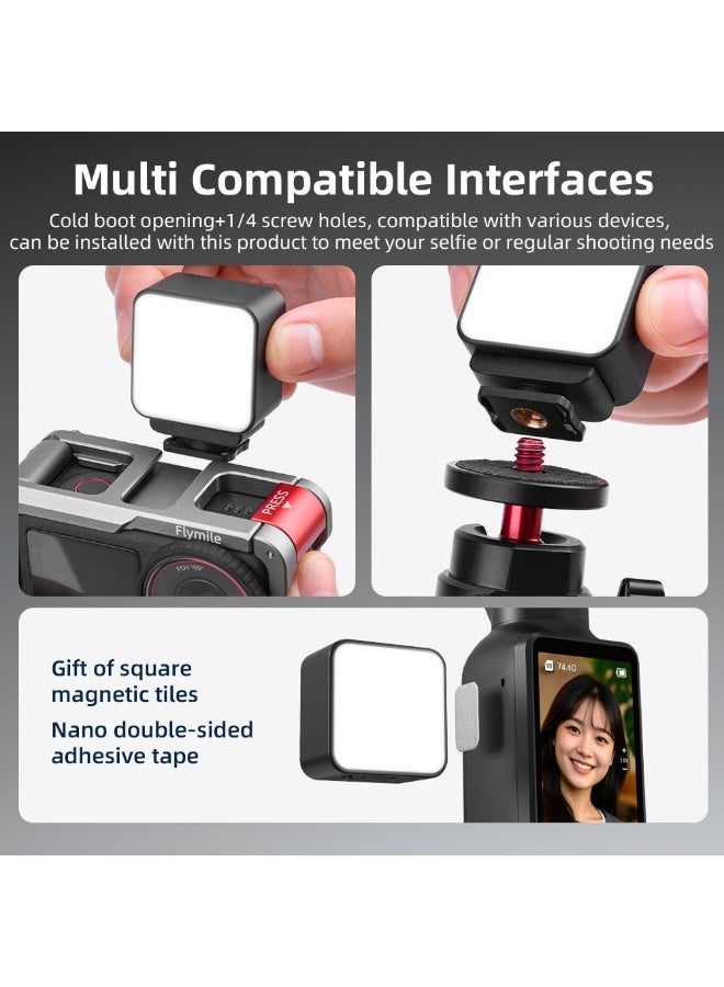 مصباح LED صغير لتصوير الفيديو، قابل لإعادة الشحن بسعة 180 مللي أمبير، متوافق مع كاميرا DJI OSMO Pocket 3، مزود بمنفذ شحن من النوع C (مغناطيسي). - Image 4